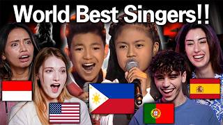 People Hear Filipino Kids Nailing English Songs For the First Time REACTION [upl. by Eanahc100]