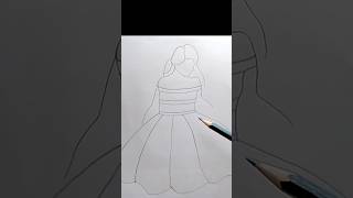 How to draw simple girl drawing sketch ytshort trendingsong viralvideo [upl. by Nirual]