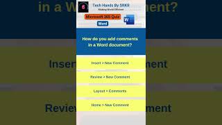 How do you add comments in a Word document WordTraining Microsoft365 WordQuiz MSWordQuiz [upl. by Parhe]