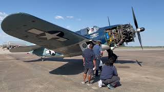 SB2C Helldiver First Start after Engine Replacement [upl. by Cy]