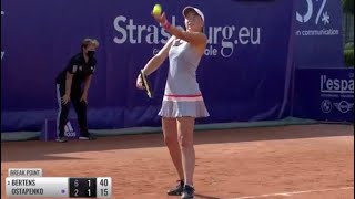 Jelena Ostapenko vs Kiki Bertens  WTA Strasbourg 2020 R2  Extended Highlights [upl. by Berck]