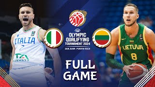 Italy v Lithuania  Full Basketball Game  FIBA Olympic Qualifying Tournament 2024  Puerto Rico [upl. by Roze100]