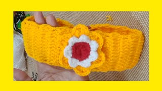 Crochet hairband tutorial crochet hairband for girls barnals Attic [upl. by Nivat]