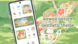 how to make personalized calendar and clock widget with widgetopia  kawaii nature theme 2022 🍀🍉 [upl. by Eidob673]