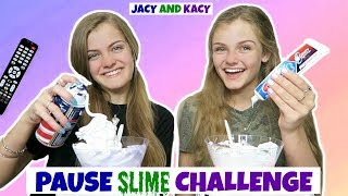 Pause Slime Challenge  Jacy and Kacy [upl. by Farman580]