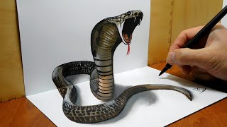 3D Trick Art On Paper Snake [upl. by Esojnauj443]