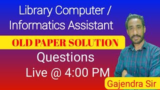 Library Computer  IA OLD Paper Solution By Gajendra Sir Live  400 PM [upl. by Orgalim]