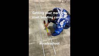 Bending conduit in class Making the right marks are key to success [upl. by Erdnaet]