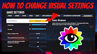 HOW TO CHANGE VISUALCOLOUR BLIND SETTINGS ON FIFA 23 [upl. by Luttrell]