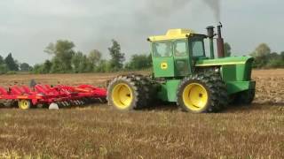 John Deere 6030 and 7020 Tractors Chisel Plowing Today in Charlotte Michigan [upl. by Ayotol218]