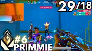 Primmie Handcam in Top 6 Radiant 29 Bombs APAC MatchMVP [upl. by Mercy]