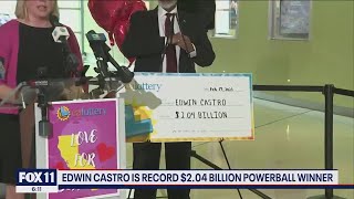 Winner of Californias record 204 billion Powerball identified as Edwin Castro [upl. by Pyotr]