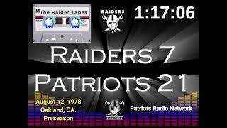 1978 RAIDERS  PATRIOTS 81278 PRESEASON AUDIO ONLY [upl. by Brecher608]