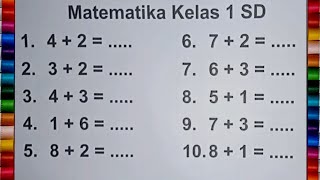 BELAJAR MATEMATIKA KELAS 1 SD TENTANG PENJUMLAHAN DAN PENAMBAHAN [upl. by Lenna310]