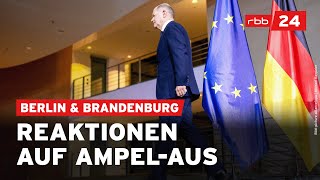 Ende der Ampel So reagiert die Politik in Berlin amp Brandenburg [upl. by Strait]