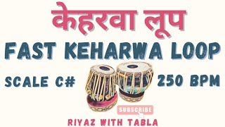 Fast Keharwa Taal Loop 250 BPM  C Kali 1  Loop for Fast Songs tablaloops riyazwithtabla [upl. by Sivrad]