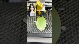 Leaf painting production process Leaf engraving machine Leaf engraving machine shorts [upl. by Lucius]