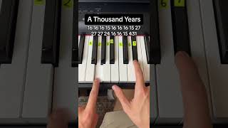 A Thousand Years Easy Piano Tutorial easypiano pianolession piano [upl. by Jepum]