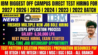 IBM Official Mass Hiring Announced  IBM Biggest OFF Campus Drive 2026 2025 2024 2023 2022 Batch [upl. by Anglim]