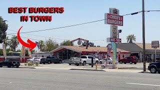 Chriss Burgers Burger Chef in Rialto California on Route 66 Exterior Shots [upl. by Natsuj]