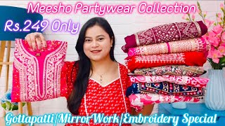 🥰Meesho Must Have Partywear Collection Starting Rs249🥰Heavy Suits Alia Cut Naira Set 🥰 meeshohaul [upl. by Leahcim]