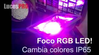 Foco exterior LED Cambia color Decoracion de fachadas [upl. by Renaxela95]