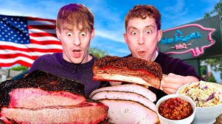 Two Brit’s try Louisiana BBQ for the first time [upl. by Kalmick]