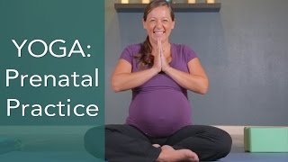 Prenatal Yoga all levels 20 min Prenatal Yoga Practice to Calm the Mind and Strengthen the Body [upl. by Elleinnod442]