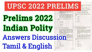 Upsc prelims 2022 Indian Polity Answers Discussion Tamil amp English • Upsc Prelims 2022 Pyq • upsc [upl. by Bacon]