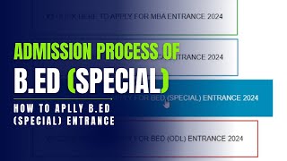 Admission Process of BEd Special  UOU  Education [upl. by Gnolb597]