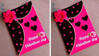 Easy and beautiful card for valentines dayvalentines day card making very easy valentine greeting [upl. by Mary]