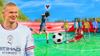 WORLD’S BIGGEST SLIP N SLIDE KIDS FOOTBALL MATCH [upl. by Agemo]