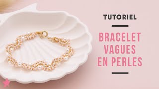 TUTORIEL  Bracelet Vague en Perles de Rocailles Miyuki et Perles Nacrées [upl. by Serafina]