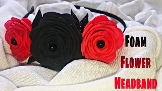 Diy foam sheet flower headband hair accessories hair clip foam sheet craft how to make  simple [upl. by Naaman]