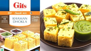 Gits khaman Dhokla Review  Gits Instant Khaman Dhokla Recipe  Dhokla Recipe in Hindi [upl. by Heber]