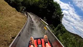 Sommerrodelbahn Pottenstein roter Frankenrodel Wiegand Bob summer roller coaster Rodelbahn [upl. by Naffets]