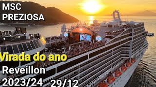 MSC PREZIOSA REVEILLON saindo SANTOS 2912 naviodecruzeiroenovidades navio cruzeiro ship drone [upl. by Lilac515]