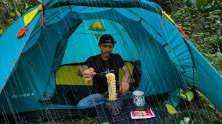 camping in heavy rain and nonstop storms sleeping in a tent is very comfortable and relaxing [upl. by Thorncombe78]