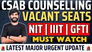 CSAB Counselling 2024 Vacant Seats✅ in NITIIITGFTIs  Seat Matrix of CSAB 2024  CSAB 2024 Cut Off [upl. by Kissiah]