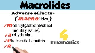 macrolides mechanismclinical uses adverse effects  macrolides mnemonic  macrolides pharmacology [upl. by Zat563]