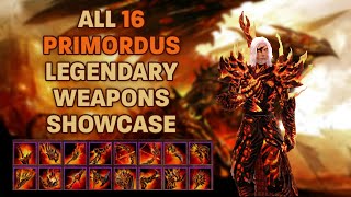 Guild Wars 2  All 16 Legendary Primordus Weapons  Showcase [upl. by Euqinim]