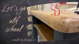 Furniture Makeover  1940s Old School Desk Furniture Flip  Trash to Treasure  DIY Paint Old School [upl. by Ardys]