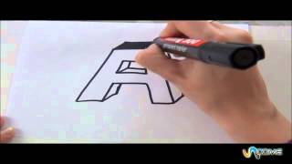 Come disegnare la lettera A in 3D [upl. by Bryana432]