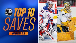 Top 10 Saves from Week 12  202324 NHL Season [upl. by Rambow]