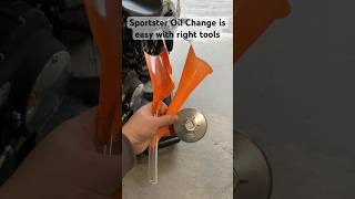 Sportster oil change is lot easier with special tools [upl. by Babby]