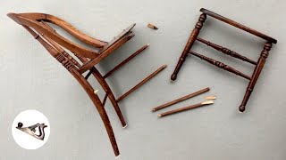 How to Repair and Restore an Antique Chair  Furniture Restoration by Fixing Furniture [upl. by Anelram]