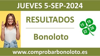 Resultado del sorteo Bonoloto del jueves 5 de septiembre de 2024 [upl. by Enasus]