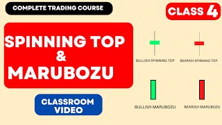 CANDLESTICK PATTERN  SPINNING TOP AND MARUBOZU  CLASS 4 [upl. by Nyledaj]