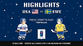 Highlights  USA vs Sweden  2022 IIHFWorlds [upl. by Hammad]