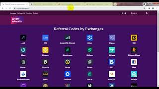 Referral codes for All cryptocurrency Exchanges registrations in 1 website [upl. by Edson]